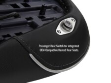 Sargent World Sport REar Motorcycle Seat for the 2023+ BMW R 1300 GS includes a discreet passneger heat switch for personalized control.